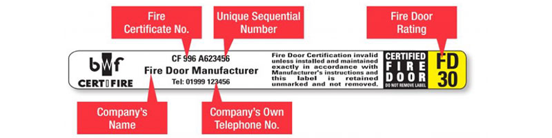 fire door certification label