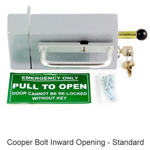 Inward Opening Emergency Door Bolt Cooper