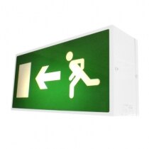 Double Sided Ceiling Mounted Fire Exit Sign (Fire Exit Box) with Self-Test - EDS/ST