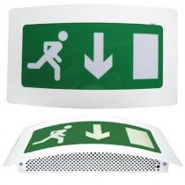 Curved LED Fire Exit Sign with Self-Test - ESL
