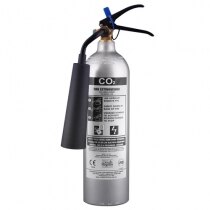 Silver 2kg CO2 Fire Extinguisher - Fire Kwencher