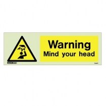 Photoluminescent Warning Mind Your Head sign