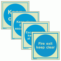 Photoluminescent Keep Clear Door Signs