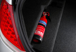 Car fire extinguishers are ideal for storing in the glove box or in a suitable space in your foot well. Small powder fire extinguishers for cars