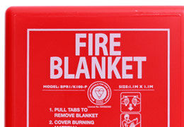 Fire blankets can be thrown over burning kitchen appliances and saucepans to extinguish a fire. They are also used to wrap around a burning person. Fire Blanket in Soft Pouch