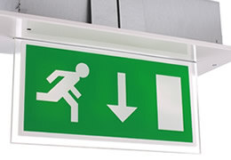 Slave emergency lights and fire exit signs for central battery lighting systems Emergency Lighting Slave Luminaire Units For Central Battery Systems