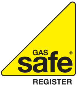 The Gas Safe Register logo is a recognisable yellow triangle. 