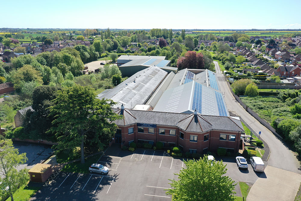 solar panels on the office roof generate 80% of our total energy usage