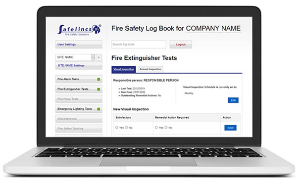 Free online fire safety logbook from Safelincs