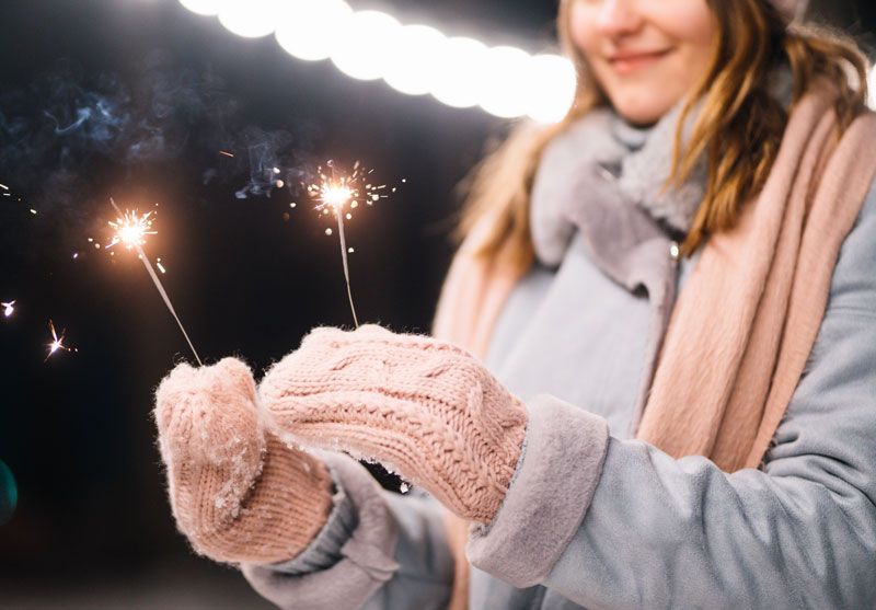 Wear gloves when holding sparklers