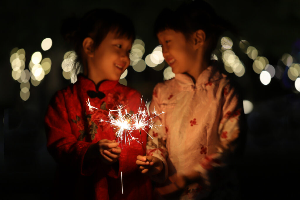 Children celebrating Chinese New Year