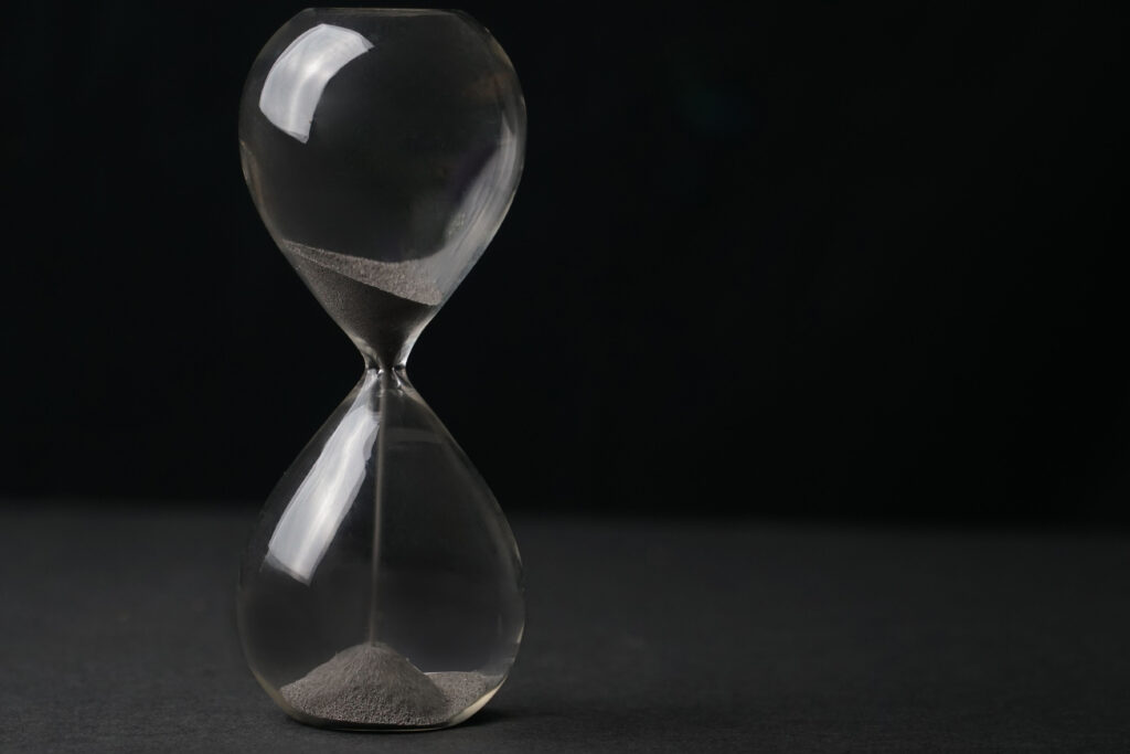 Hourglass timer, showing the passing of time