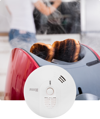 Burnt toast in a red toaster