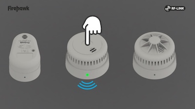 Press test button to start linking mode