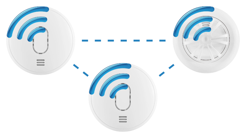 Radio-interlinked smoke alarms