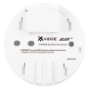 White circular mounting base for a Kidde Slick alarm with connection terminals, warning text, and slide‑to‑lock mechanism.