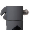 Close up angled view of the top of the aa emergency car torch window hammer belt cutter showing the hammer and cutter parts