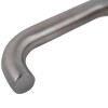 Close up of the assa abloy sashlock fire door kit handle showing the curved metal design and finish