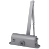 assa abloy sashlock fire door kit overhead door closer in a straight, silver finish showing the main body and arm
