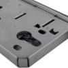Close up of the keyhole on the assa abloy sashlock fire door kit metal plate