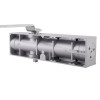 Back view of union ce24v overhead door closer showing internal mechanism and metal components