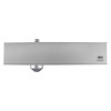 Front view of union ce26v overhead door closer power size en 2 6 in silver finish with logo visible