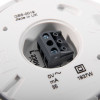 Close-up of connector on mains powered 3 watt xenon beacon showing wiring terminal and surrounding markings