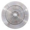 Front view of mains powered 3 watt xenon beacon showing clear, circular ridged lens design