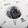 Close up of the connector on the mains powered 3 watt xenon beacon red showing wiring terminals and markings