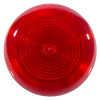 Front view of a mains powered 3 watt xenon beacon in red with concentric circular pattern on the lens