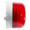 Side view of a mains powered 3 watt xenon beacon in red with a white mounting base