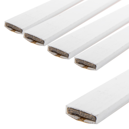 pack of white single door fire seal strips shown against a white background