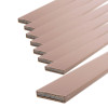 Close up of strip ends from a rebated intumescemt sttrips kit showing layered material and tan surface color