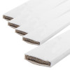 Pack of white single fire seals showing the side profile and textured inner material