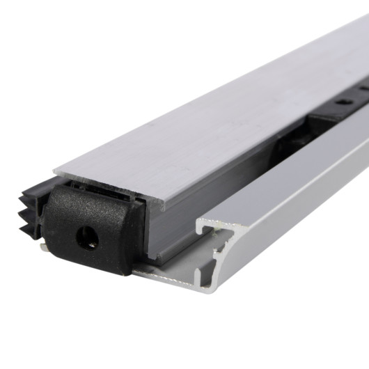 End view of the astro dbsm surface mount drop down seal showing the metal and black plastic components