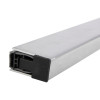 Angled view of the astro db seal plus drop down seal showing the metal casing and black end component