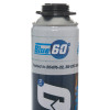 Top view of blue 60 fire rated frame foam can with label showing product name and testing standards