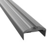 angled close-up of silver metal door edge guard round 46mm showing its shape and detailing