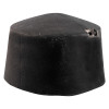 intumescent downlight cover extra extra large shown from the front in black with a rounded top and a small hole on one side