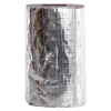 intumescent duct sleeve 110mm shown from the side with reflective silver outer layer and cylindrical shape