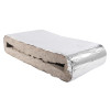 angled view of an intumescent duct sleeve 308mm covered in silver foil wrapping