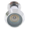 fire rated door viewer chrome shown from the front with circular glass lens and metal casing