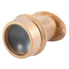 Angled close-up of a fire rated door viewer gold showing its lens and metallic body