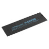 Angled view of an astroflame flexifire hinge pad pack showing black rectangular pad with blue text on surface