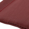Close up of the end of the astro pillow sausage showing textured fabric and red stitching