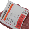Close-up of the astro pillow sausage label showing size, batch number, and certification markings