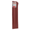 front view of a folded astro pillow sausage in dark red with a label attached at the top
