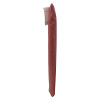 Side view of the astro pillow sausage in a soft red fabric with a small label attached near the top