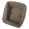 Angled view of a single box cover showing textured grey material and two metal pins inside