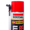 Close up of the red lid on the economy fire rated foam container showing the attached black applicator nozzle